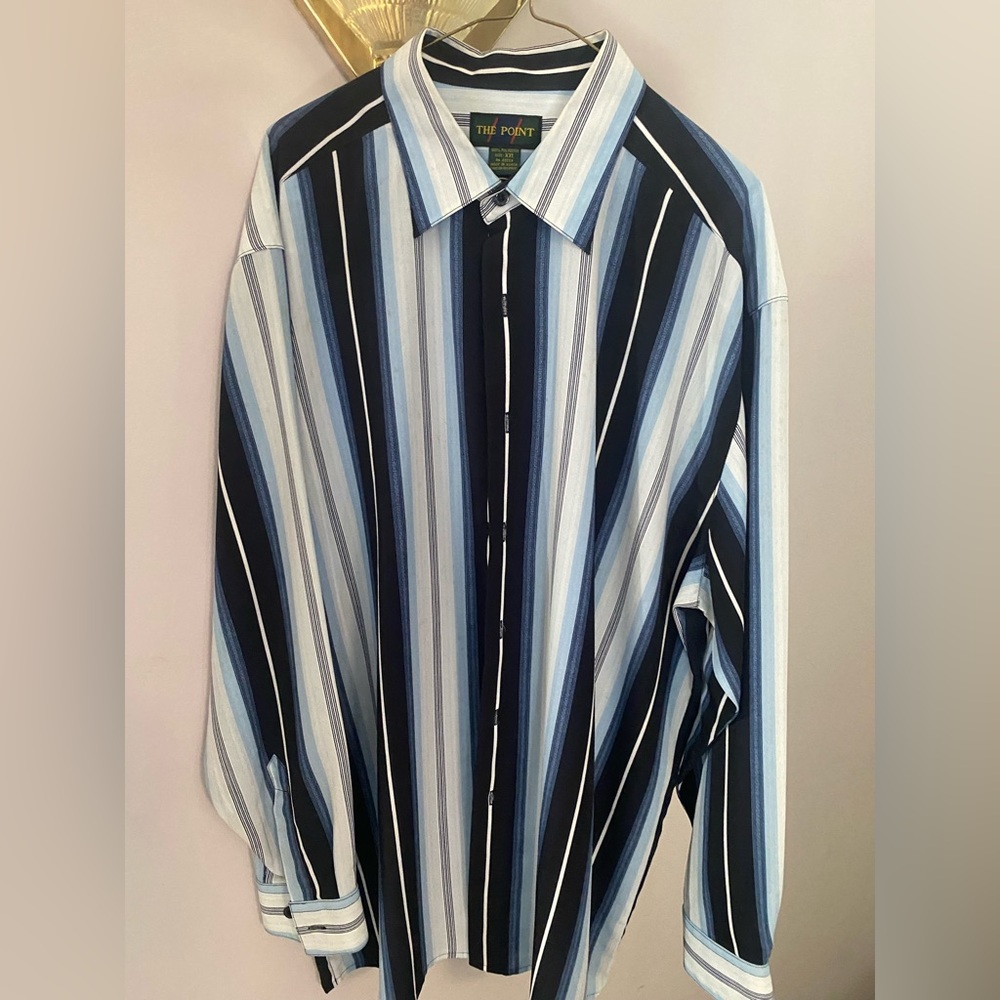 The Point Long Sleeve Blue Striped Shirt